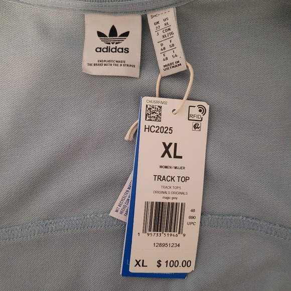 Adidas Originals Adicolor Womens Track Top Jacket Magic Grey XL - Picture 7 of 7